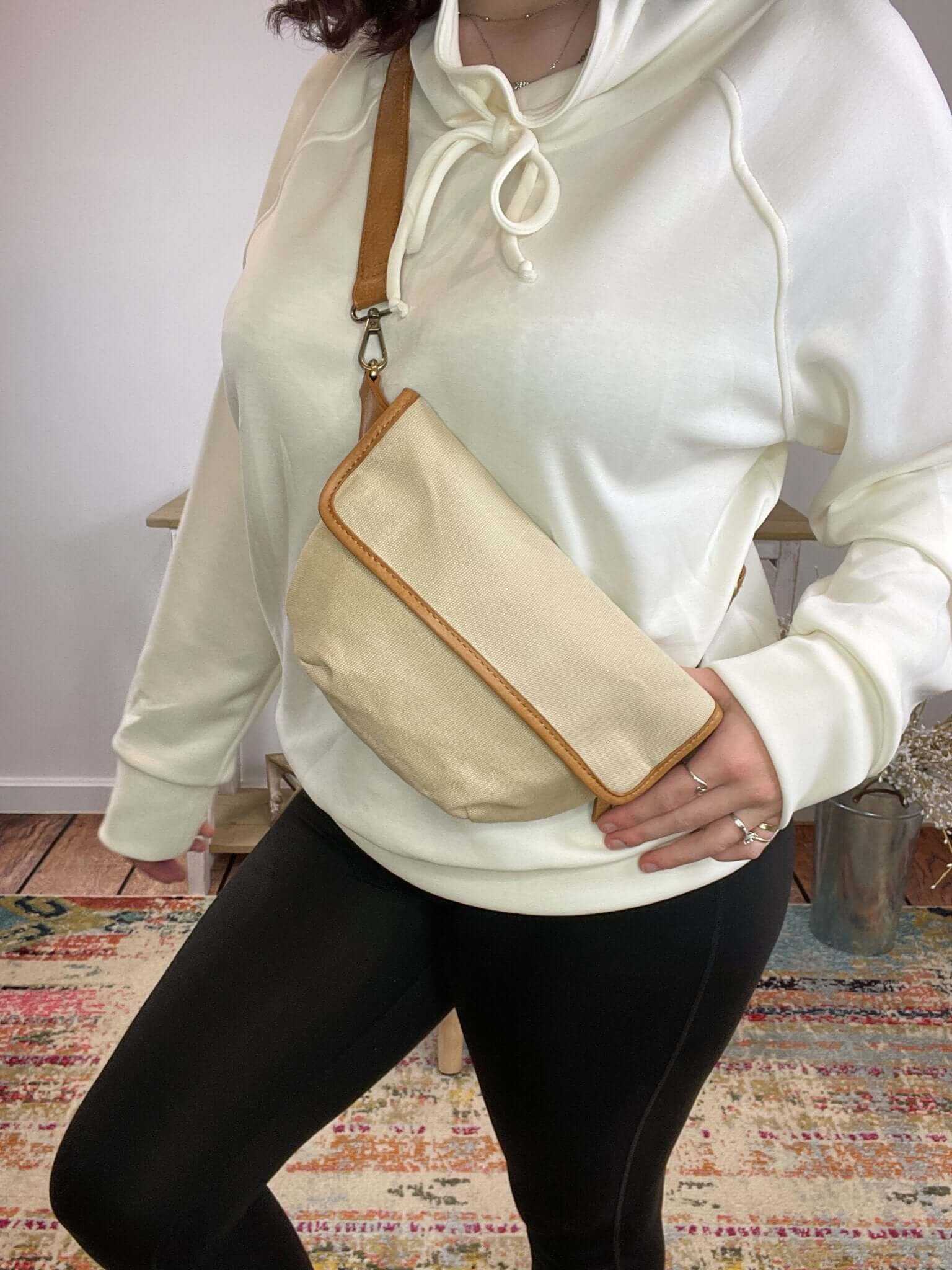 Natural Canvas Sling Belt Bag