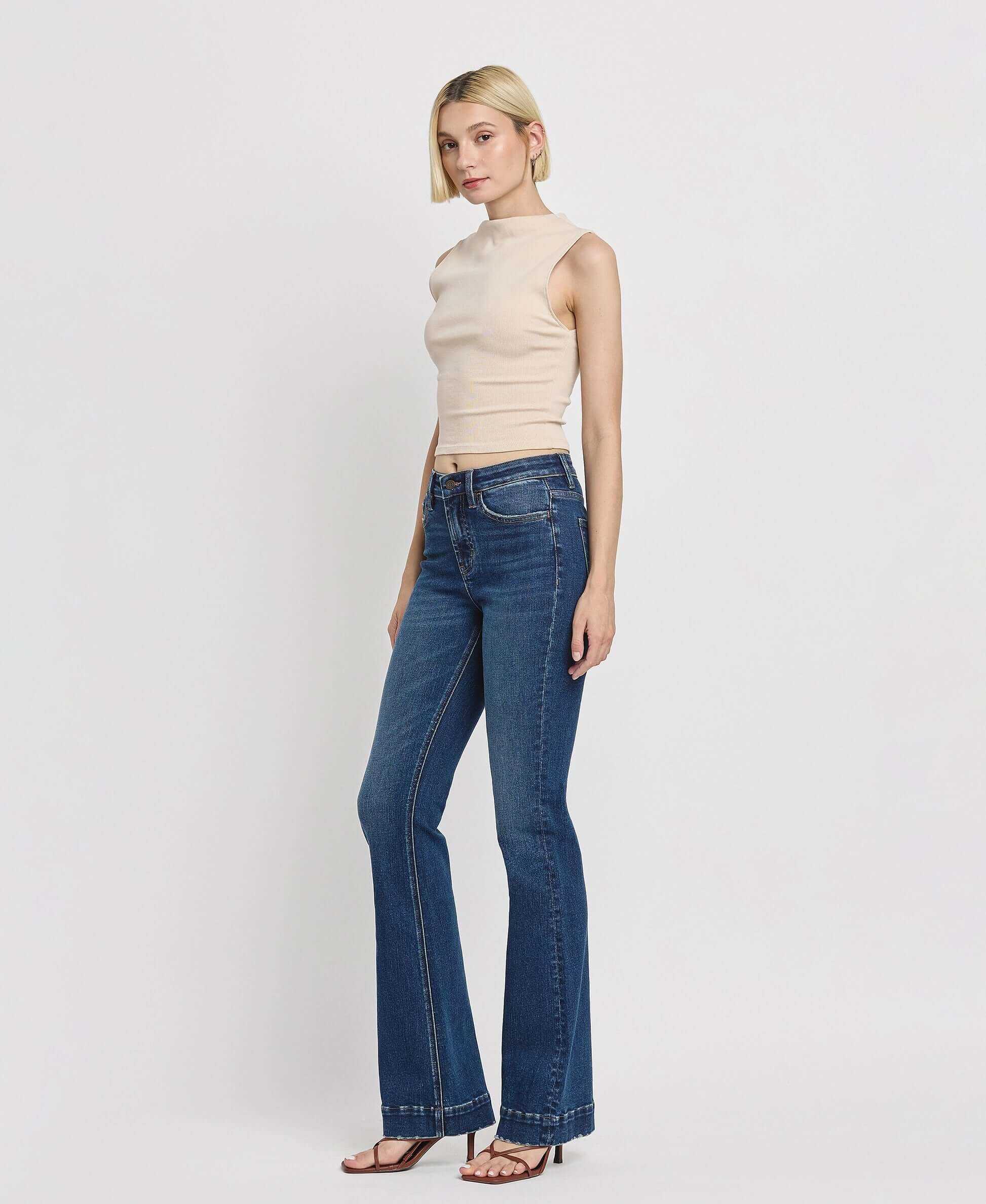 Vervet by Flying Monkey Sustainability High Rise Trouser Fit Boot Cut Jeans