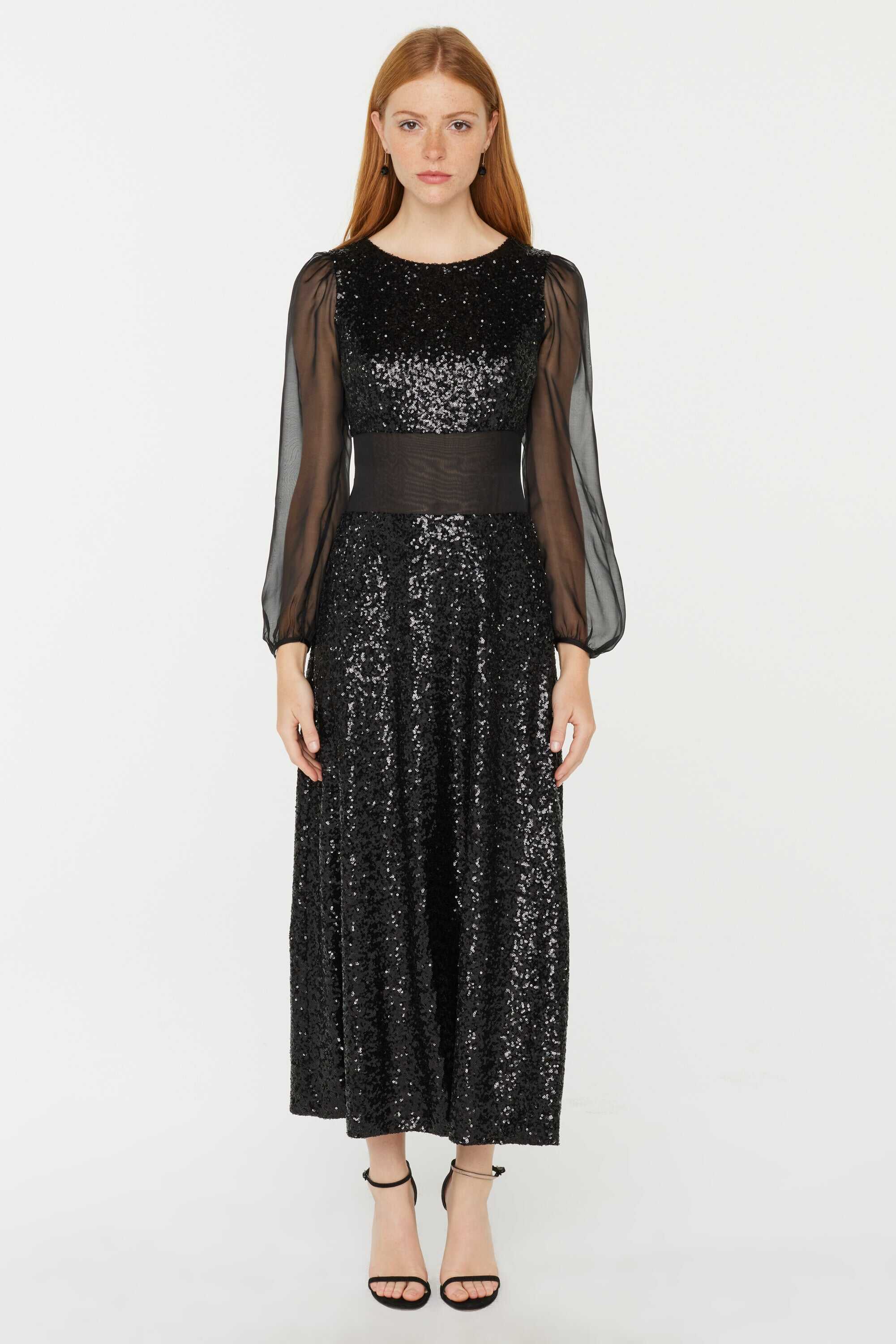 Bianca Sequin & Chiffon Dress