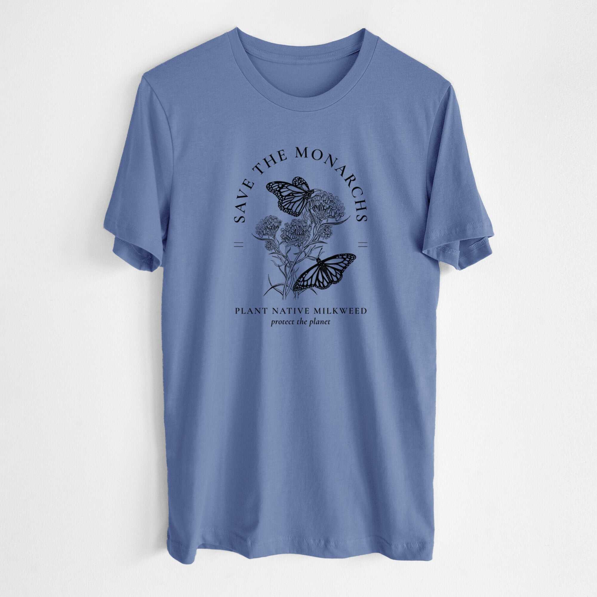 Save the Monarchs - Plant Native Milkweed - Lightweight 100% Cotton Unisex Crewneck