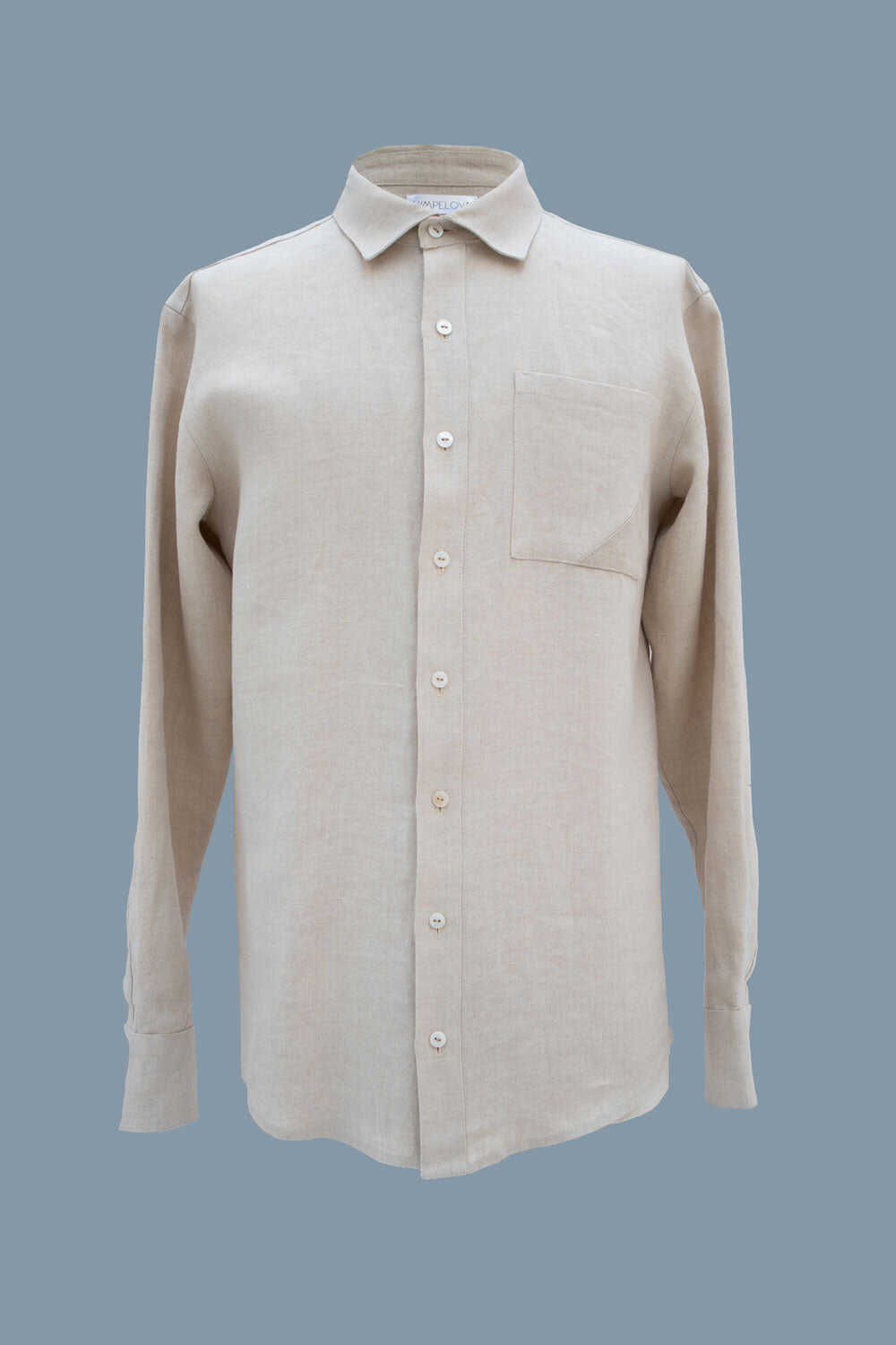 Linen shirt with pocket - Sand Beige