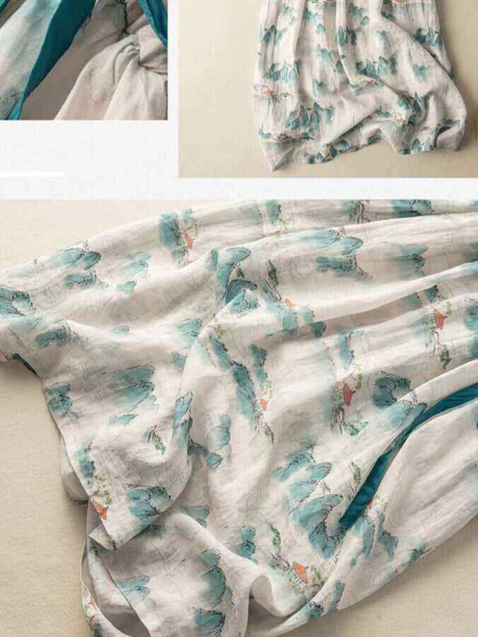 Vintage Printed Drasting Mid Length Dress