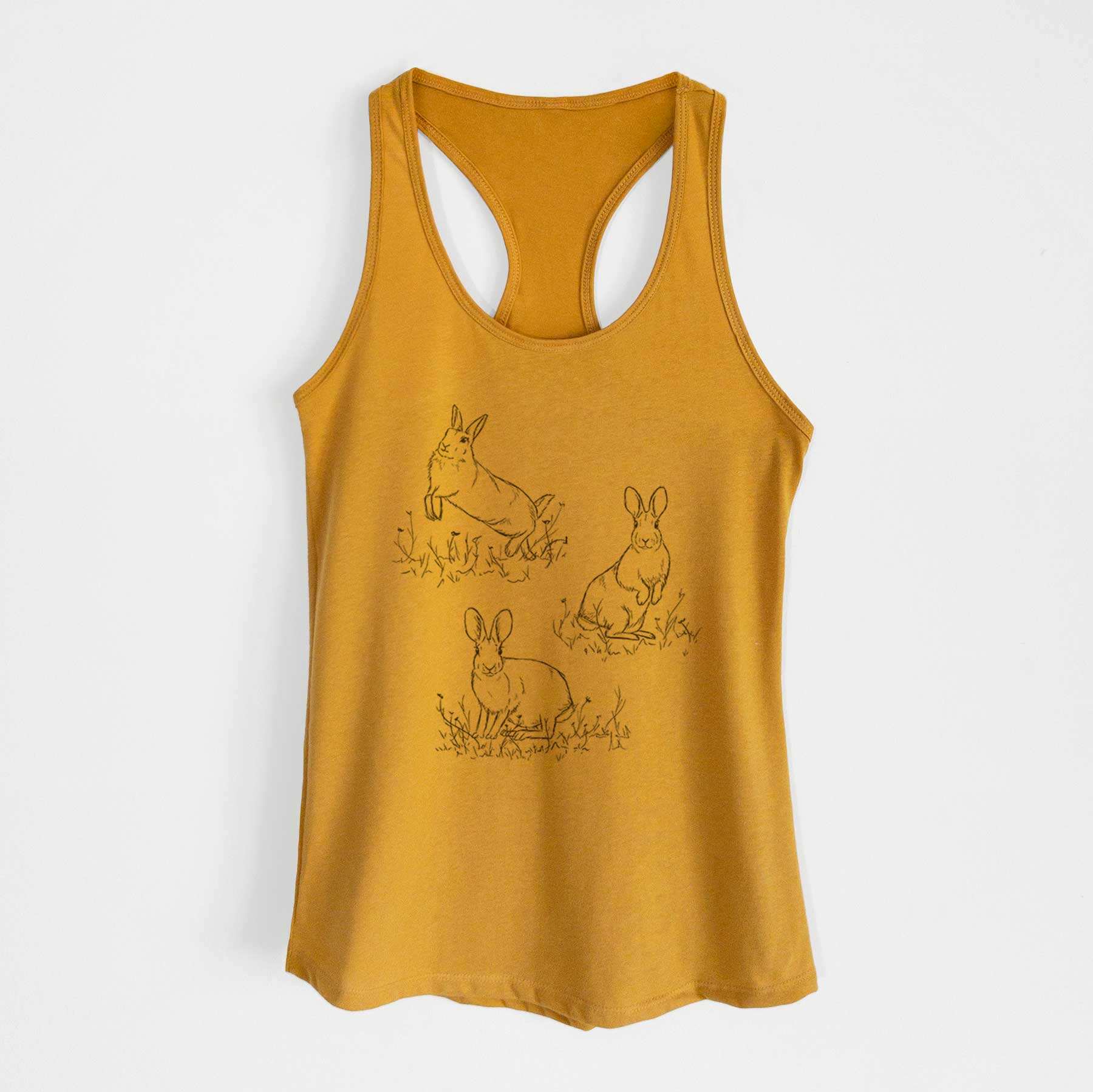 Eastern Cottontail Rabbit Trio - Sylvilagus floridanus - Women's Racerback Tanktop