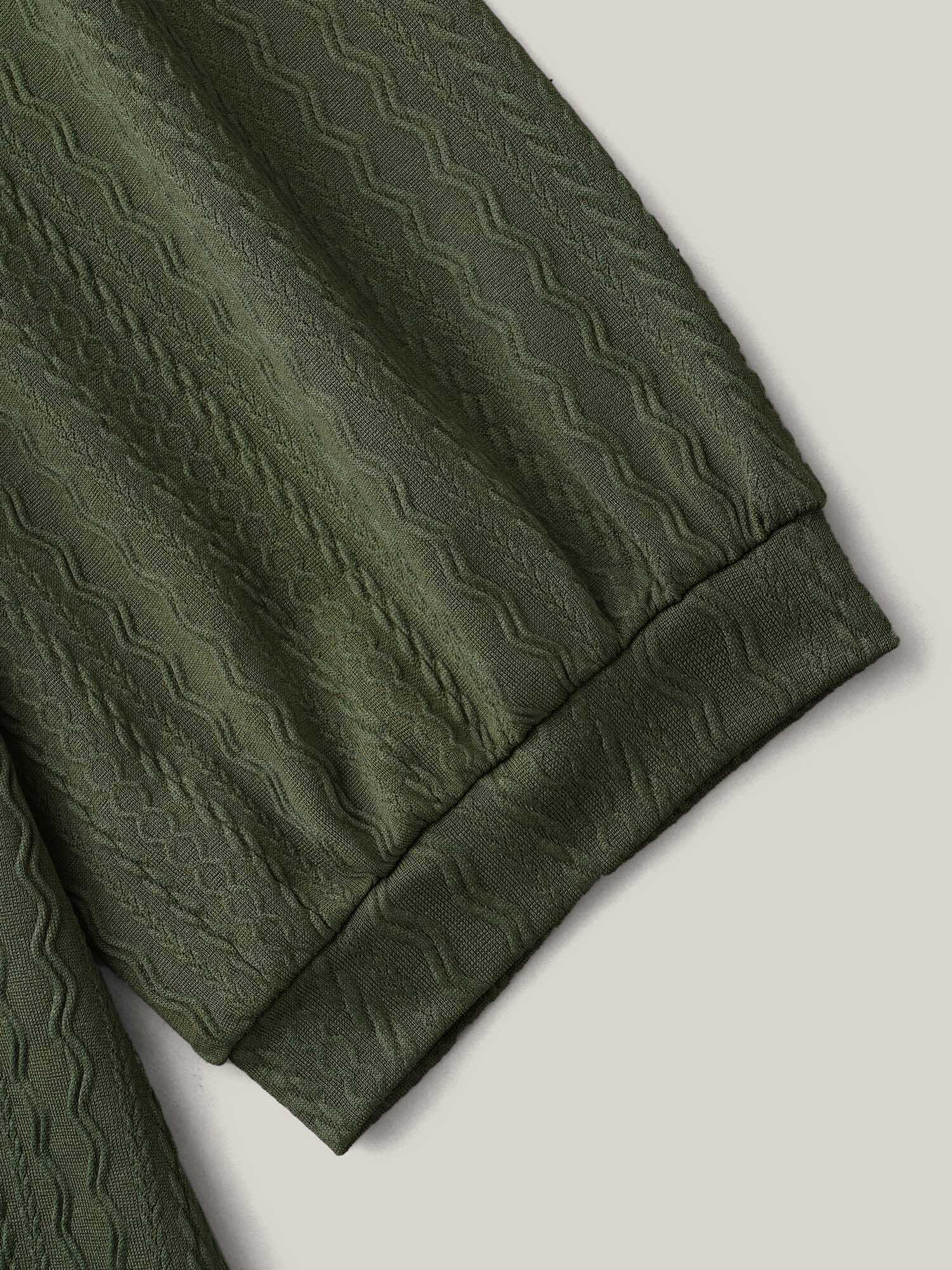 Plain Knit Texture Gathered Top