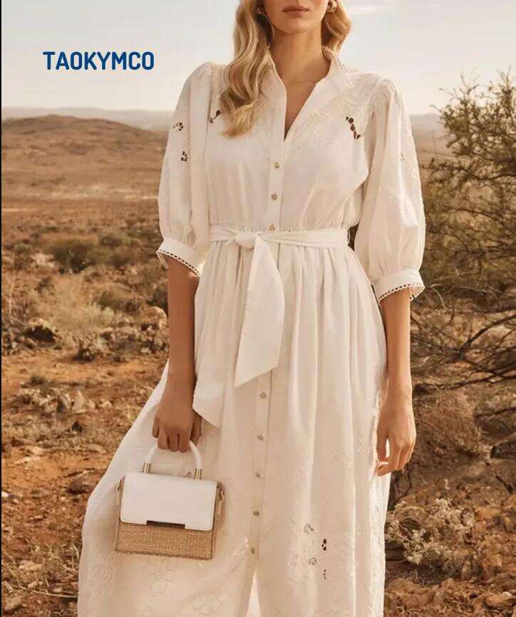 Broderie Midi Dress