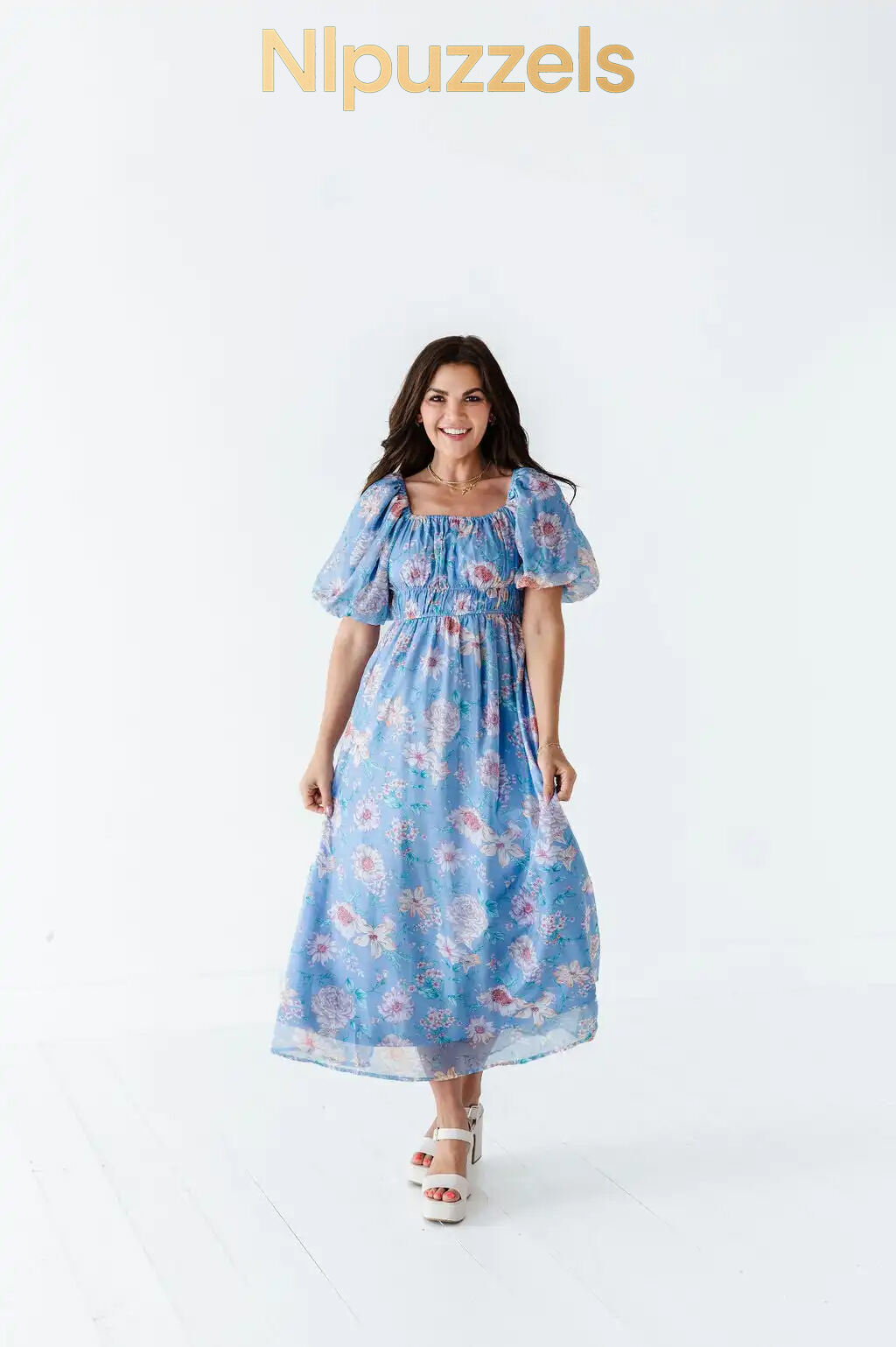 Greer Organza Dress in Blue - Size 2X Left