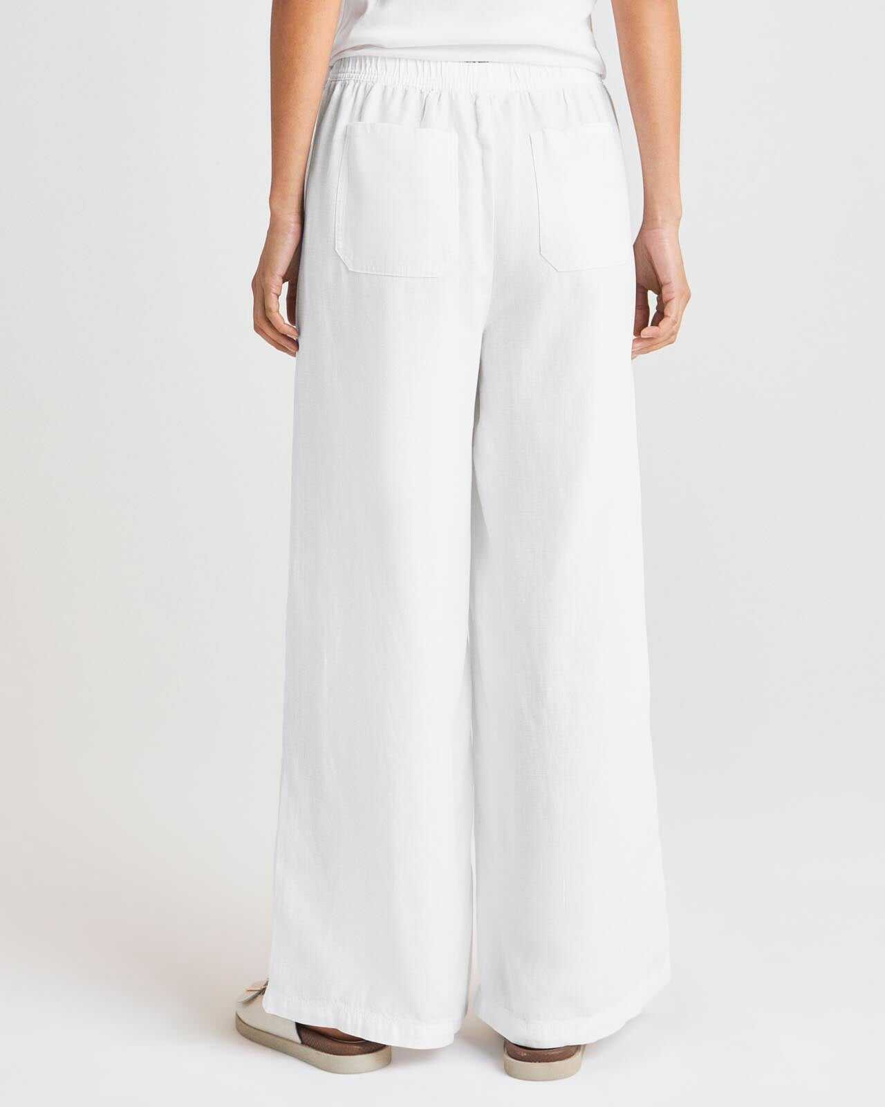Women's Summer Linen and Lyocell Wide Leg Pants