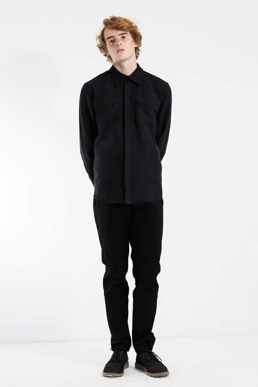 Relaxed fit linen shirt - Black