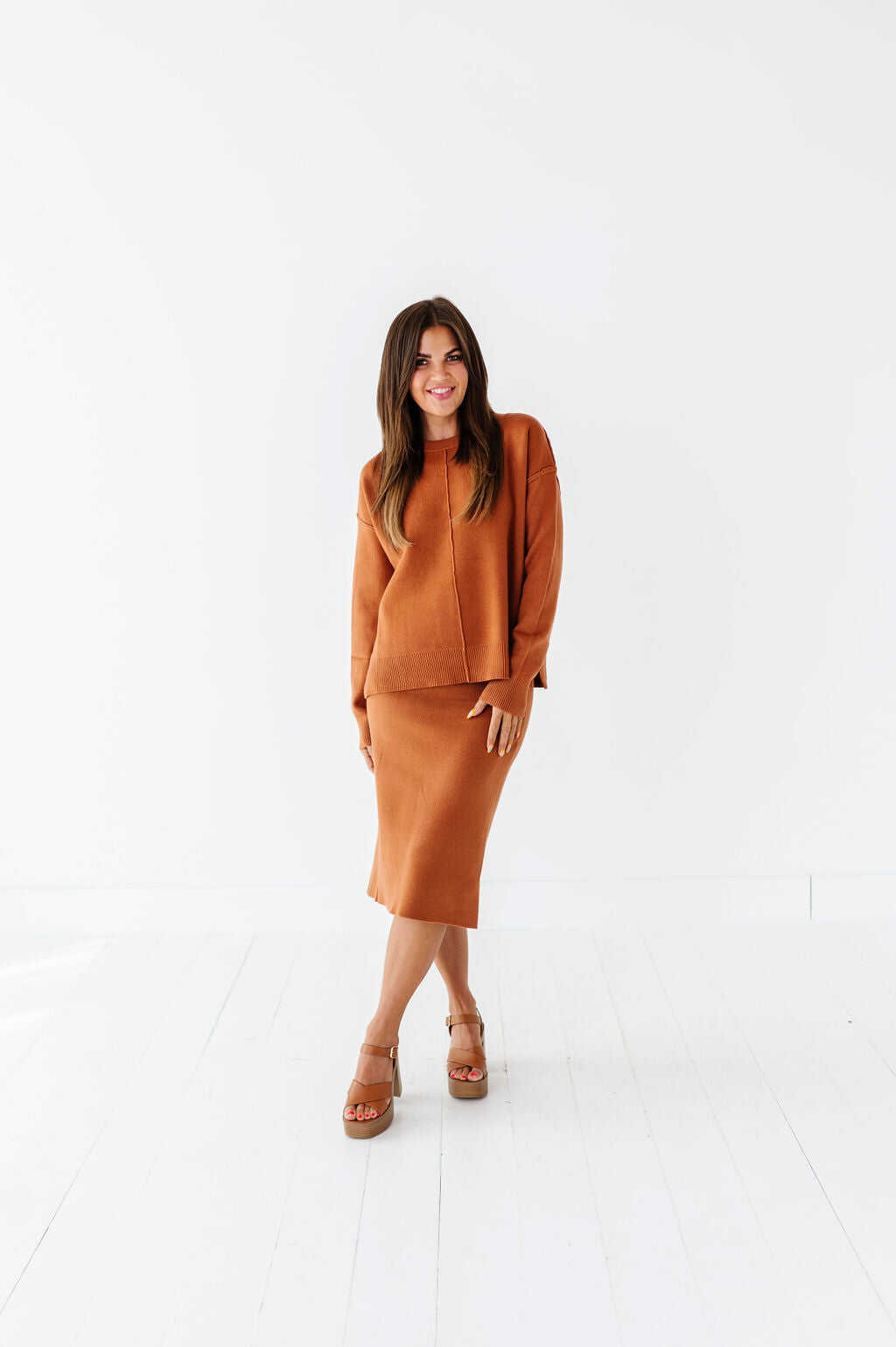 Jayden Skirt Set in Golden Brown - Size Small Left