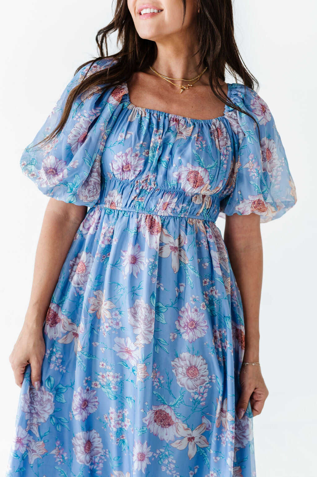 Greer Organza Dress in Blue - Size 2X Left