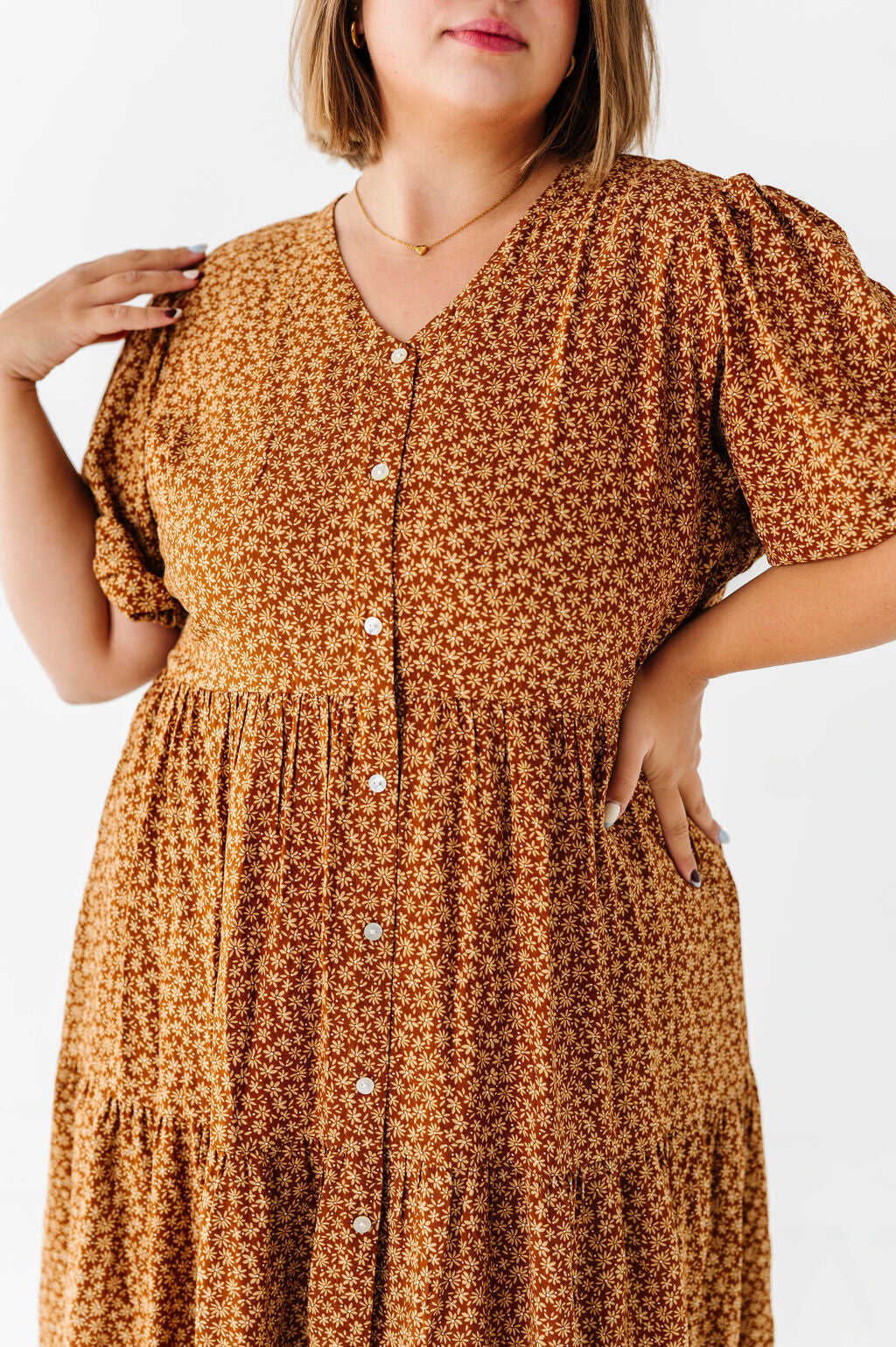 Fiona Floral Dress in Autumn Daisy - Size 3X & 4X Left