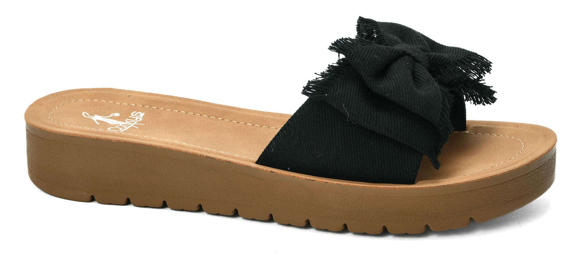 Corkys Footwear Spray Tan Canvas Sandal Slide - Black