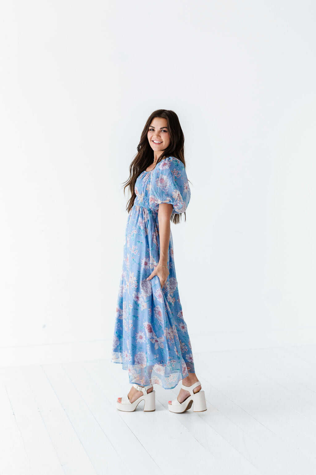 Greer Organza Dress in Blue - Size 2X Left