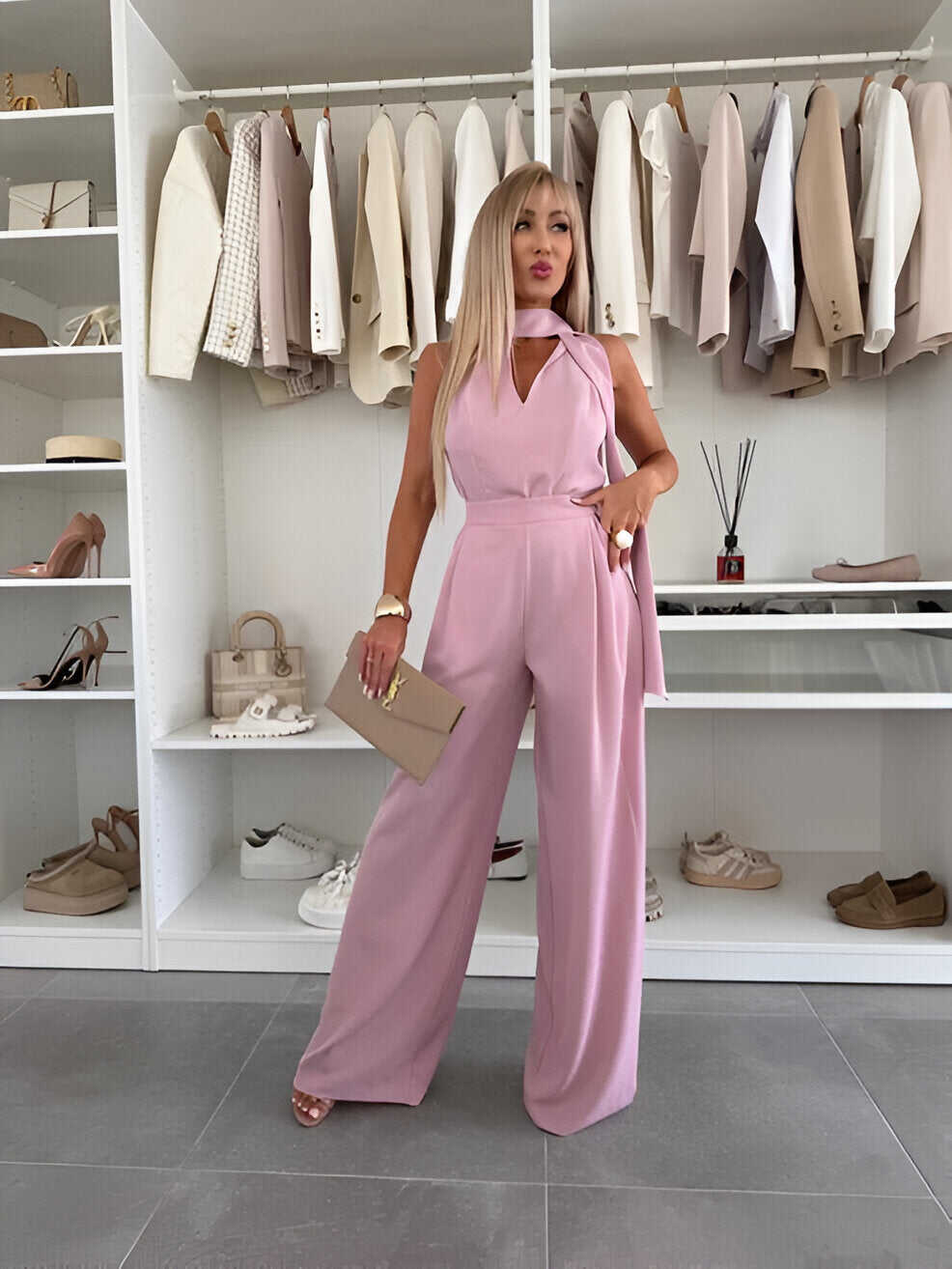 Haltered Jumpsuit For A Stylish Look