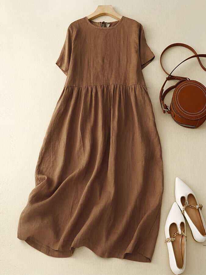 Casual Simple Cotton Swing Dress