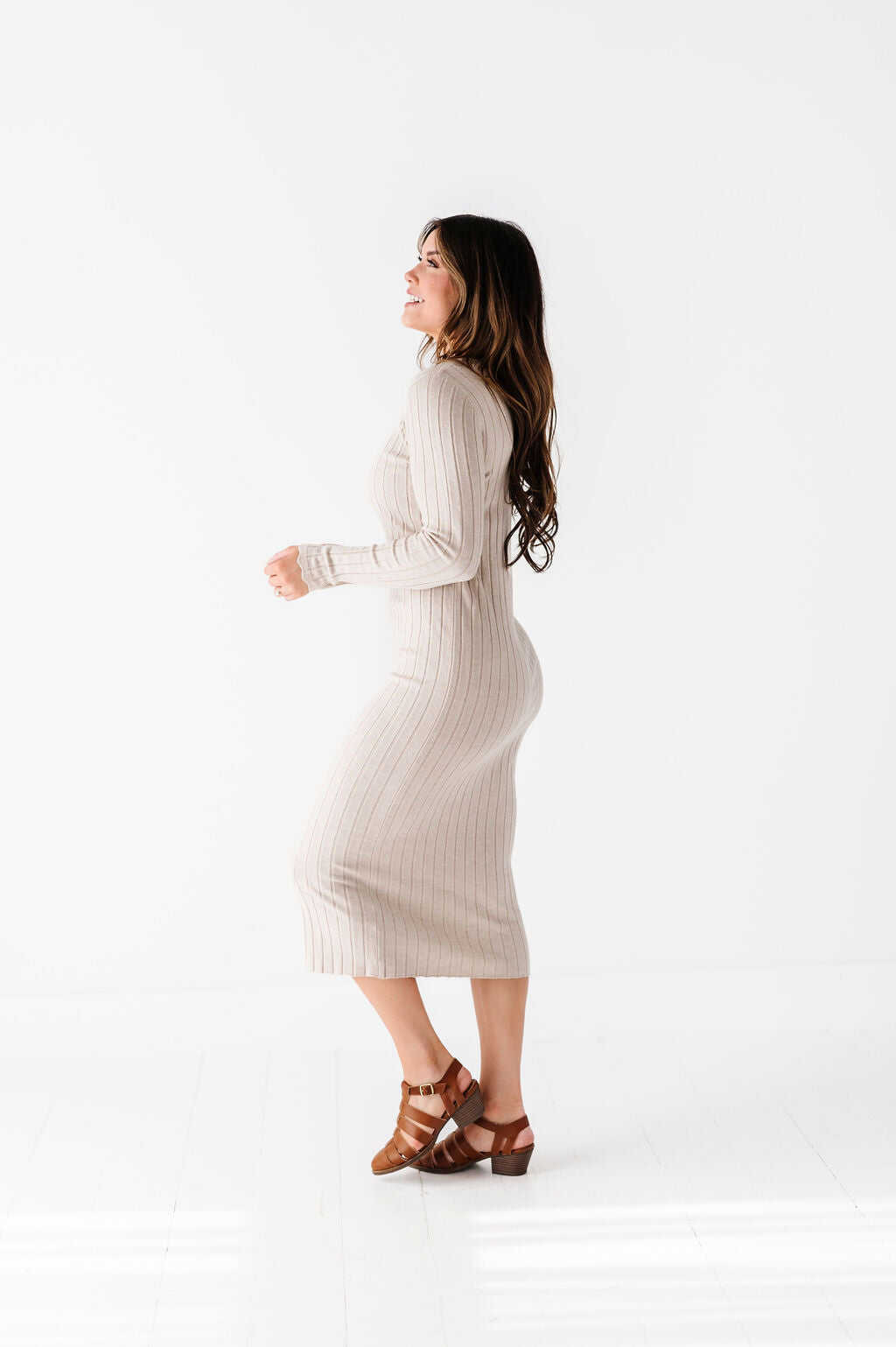 Willow Sweater Dress in Natural - Size 1X Left