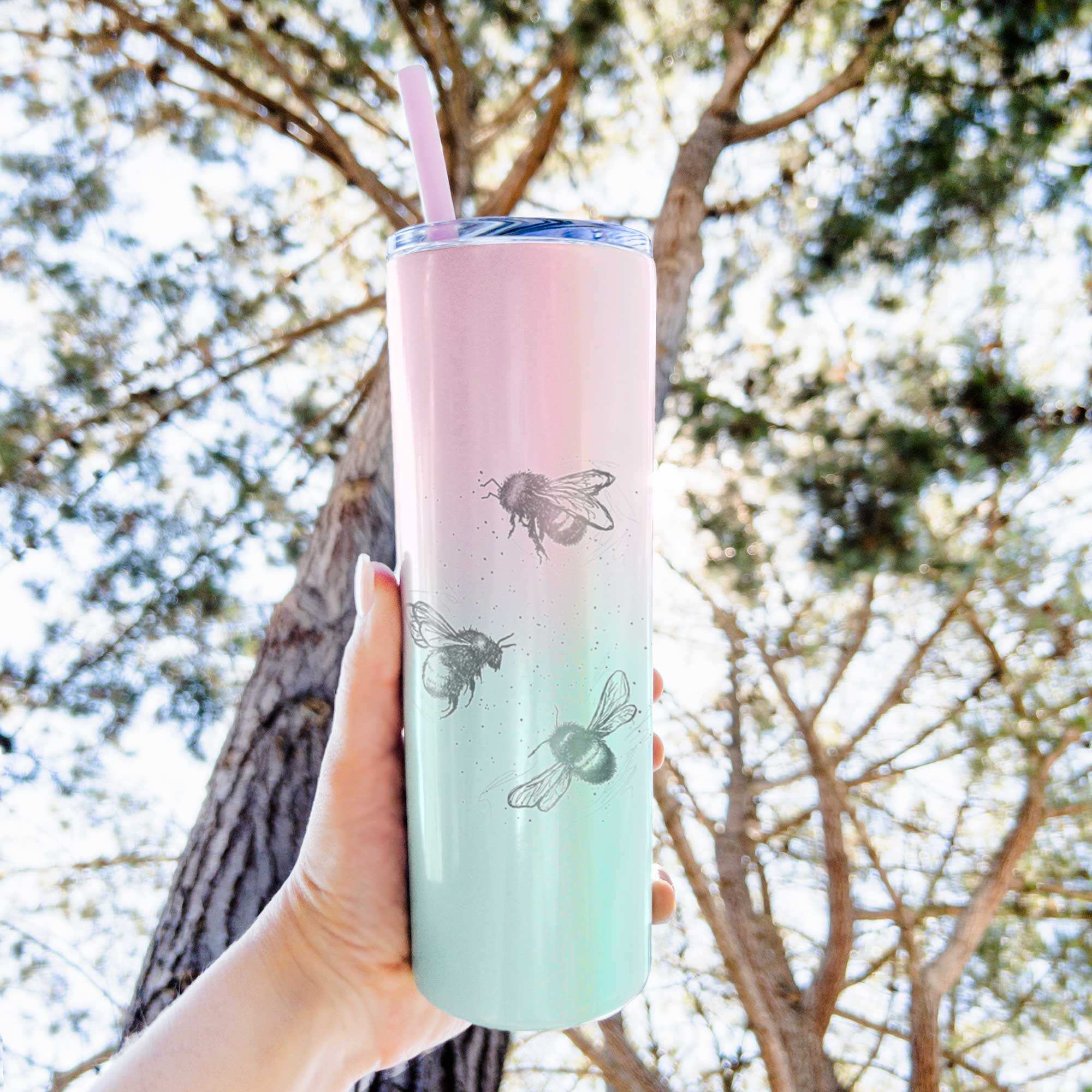 American Bumblebee Trio - Bombus Pensylvanicus - 20oz Skinny Tumbler