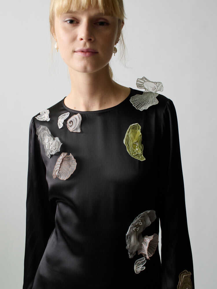 Yoko Embellished Silk Dress
