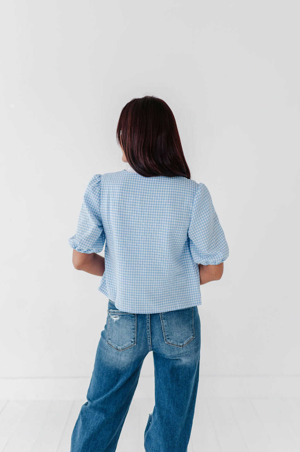 Finley Tie Front Top in Blue