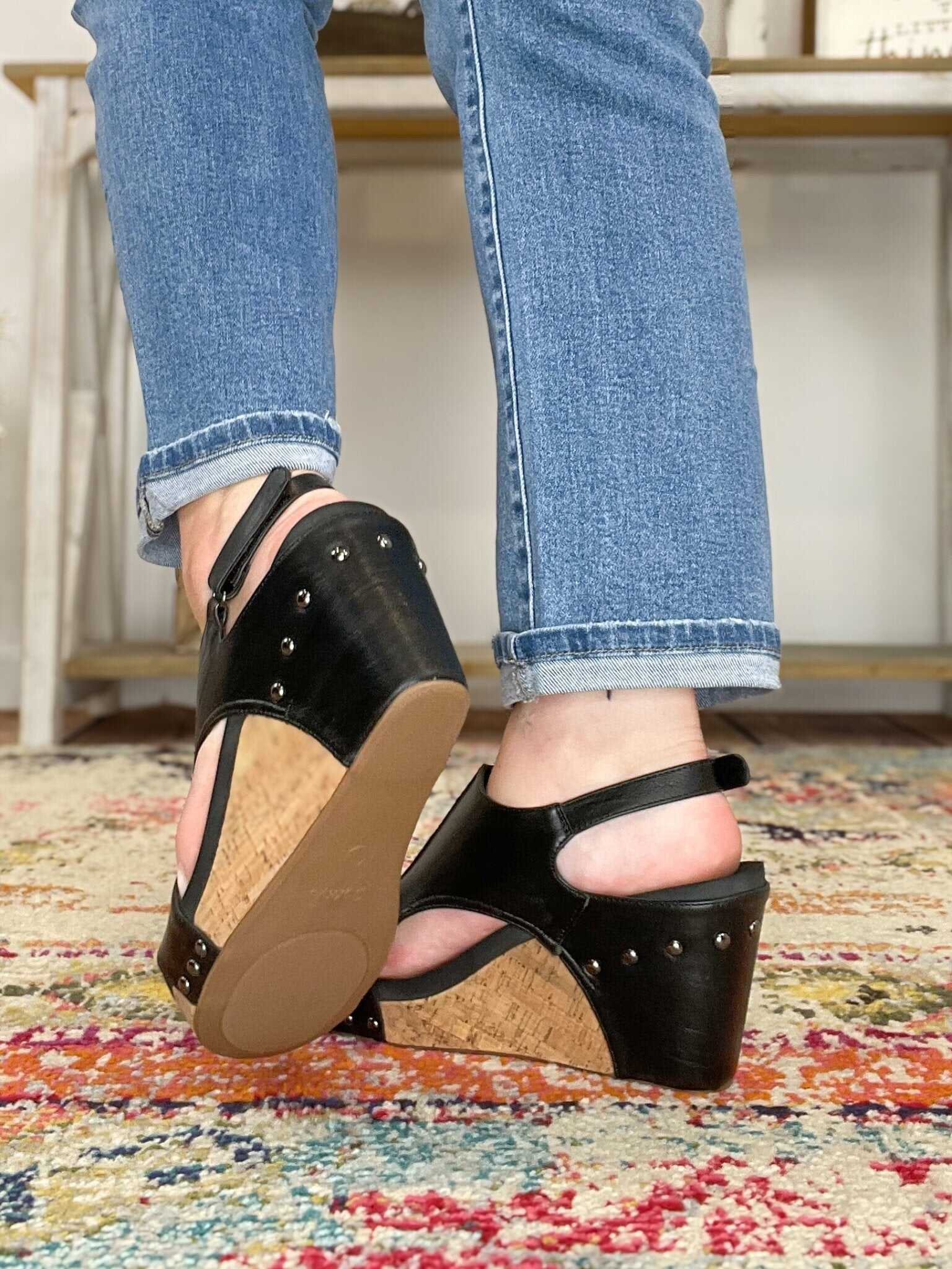 Corky's Footwear Tiffanee Wedge Sandal - Black