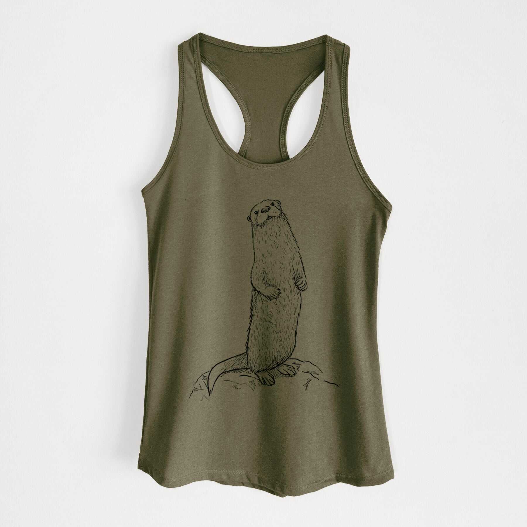 North American River Otter - Lontra canadensis - Women's Racerback Tanktop