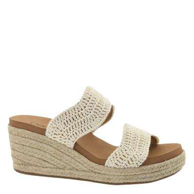 Corkys Clueless Ivory Crochet Wavy Wedge Shoe FINAL SALE