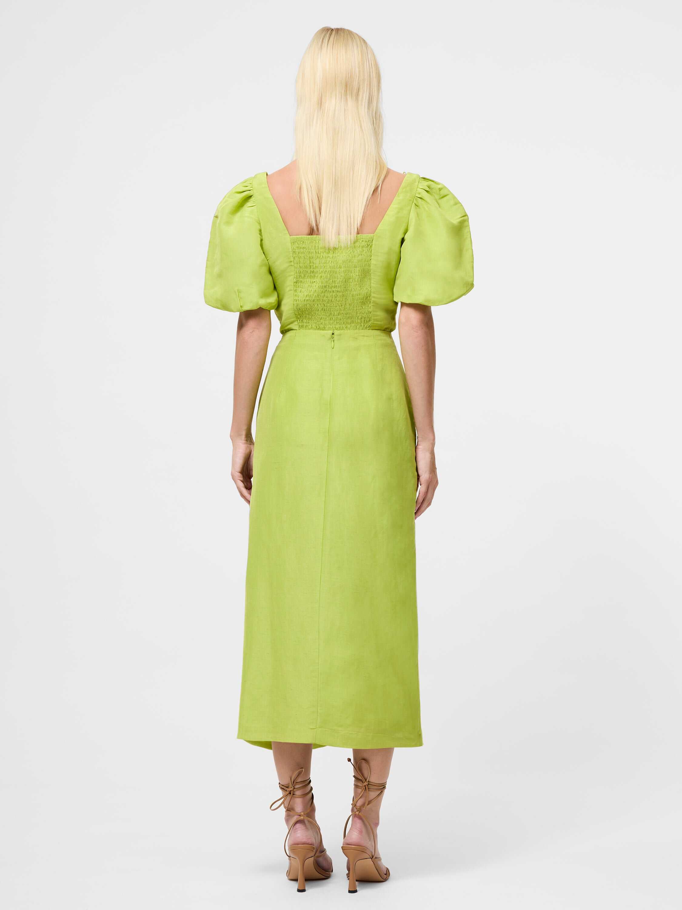 Islay Linen Ruffle Midi Skirt