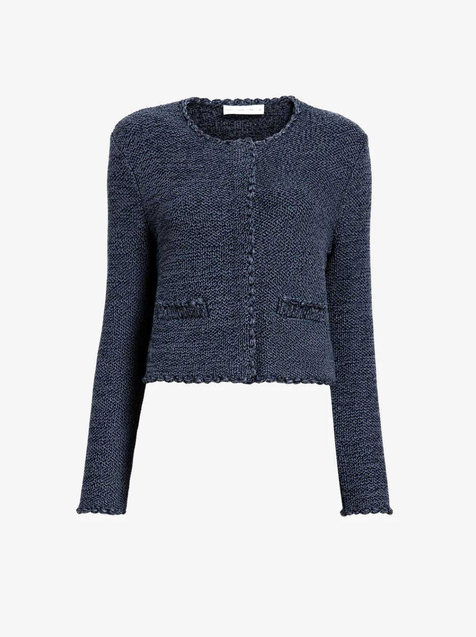 Proenza Schouler Nidia Macrame Cotton Jacket in Navy/Slate
