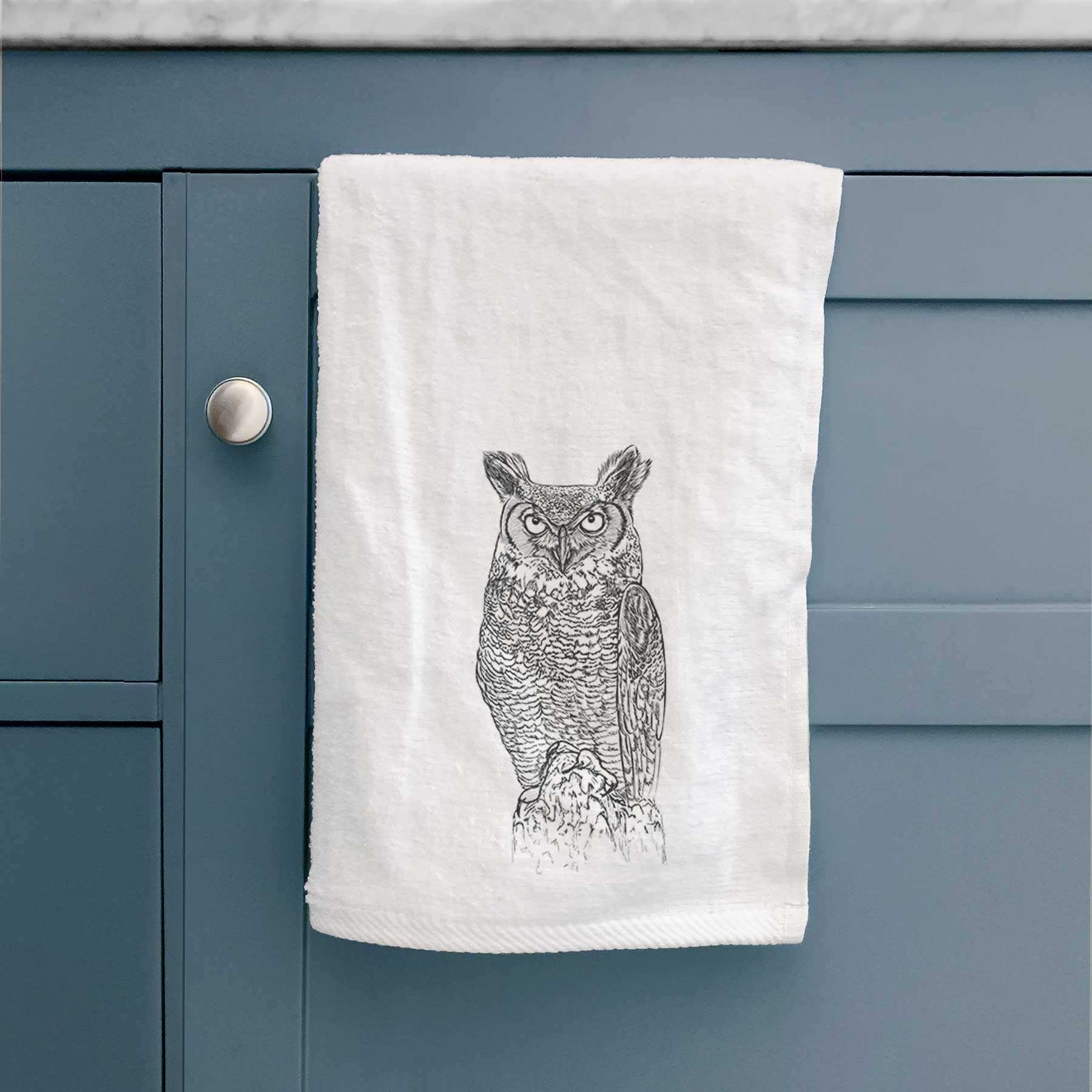 Great Horned Owl Premium Decorative Hand Towel