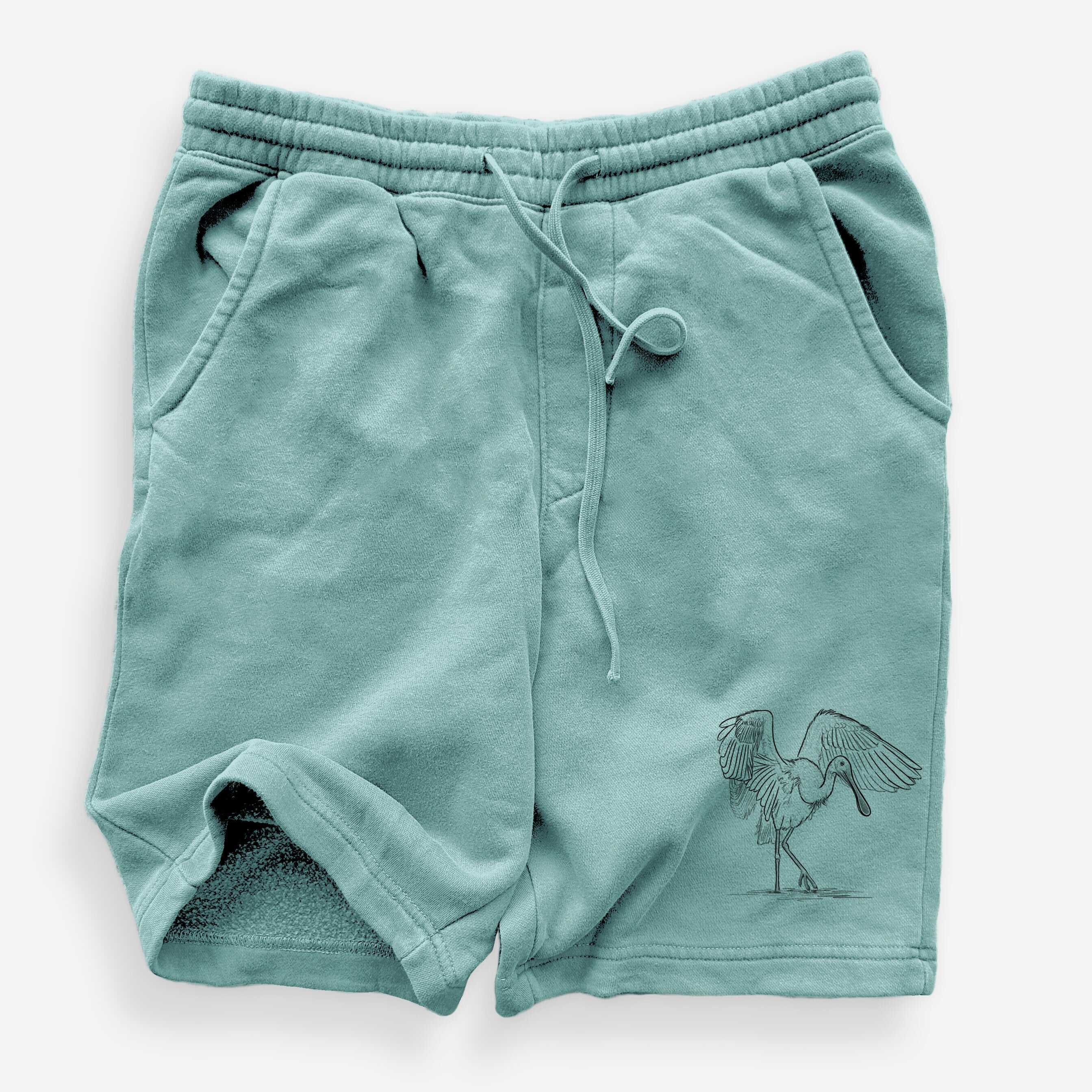 Roseate Spoonbill - Platalea ajaja - Unisex Pigment Dyed Shorts