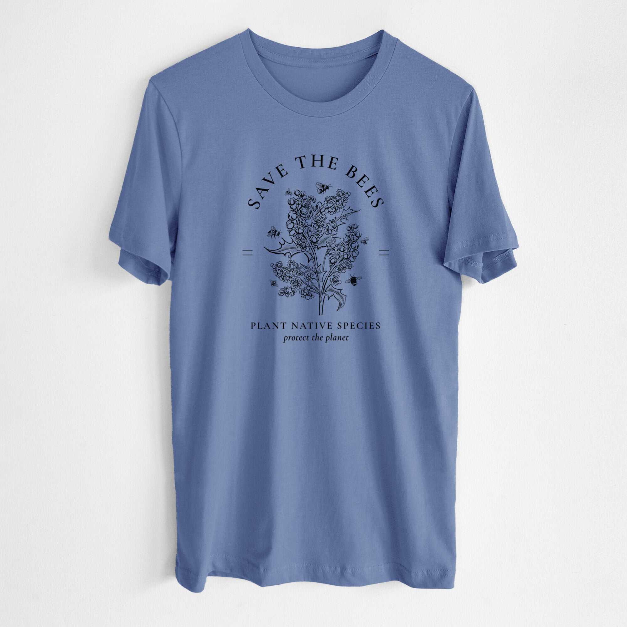 Save the Bees - Plant Native Species - Lightweight 100% Cotton Unisex Crewneck