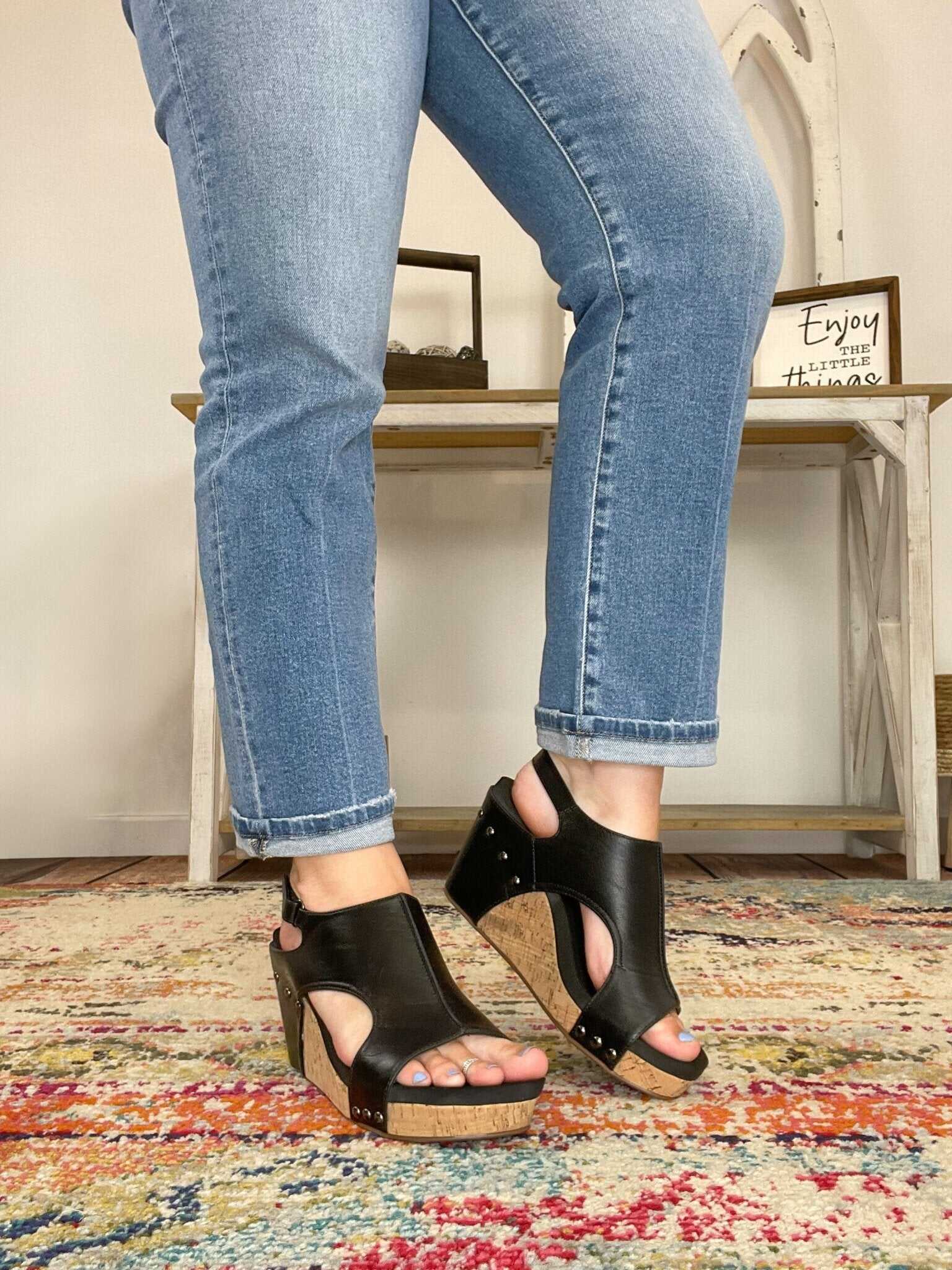 Corky's Footwear Tiffanee Wedge Sandal - Black