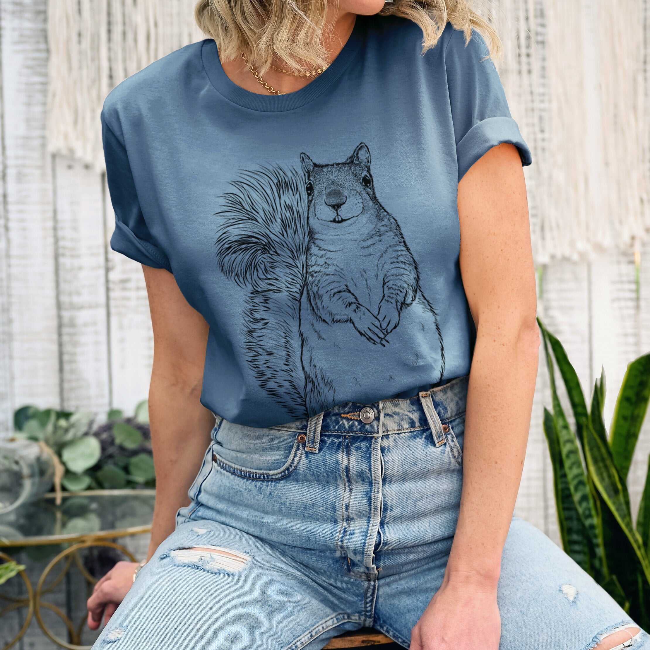 Western Grey Squirrel - Sciurus griseus - Lightweight 100% Cotton Unisex Crewneck