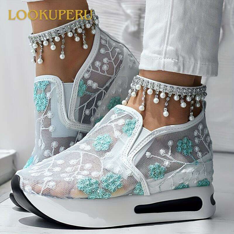 Women's Comfortable Orthopedic Floral Lace Platform Shoes