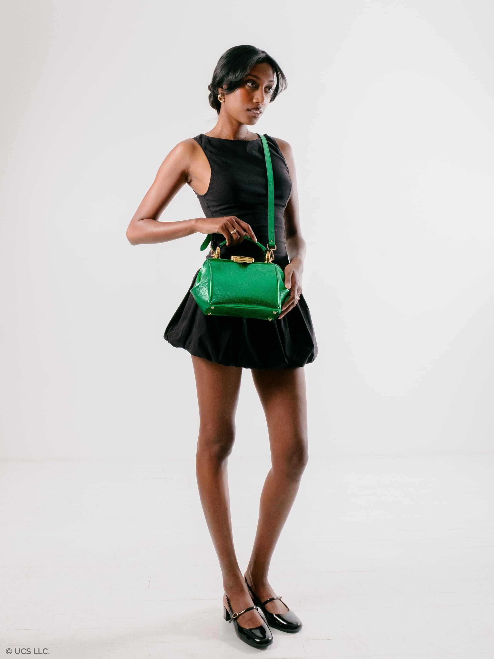 The Mini Sophie - Wicked Green Metallic Calf Grain