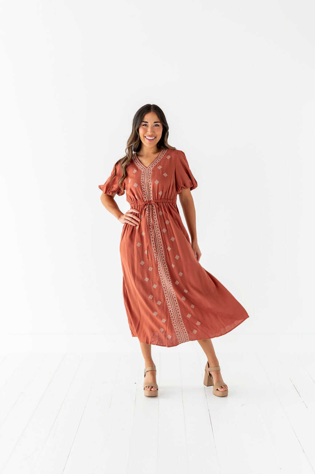 Colleen Embroidered Dress - Size 1X, 2X, & 3X Left
