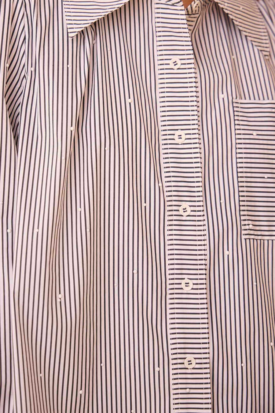 Hunter Bell Jade Shirt in Embellished Croquet Stripe1