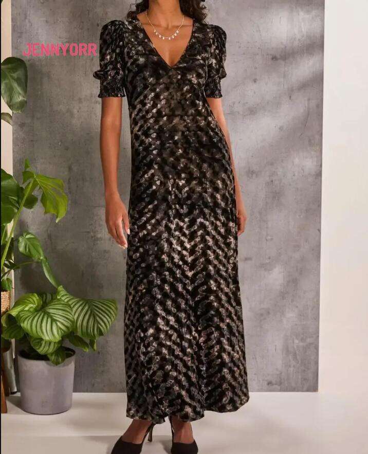 Black Hammered Velvet Midi Dress