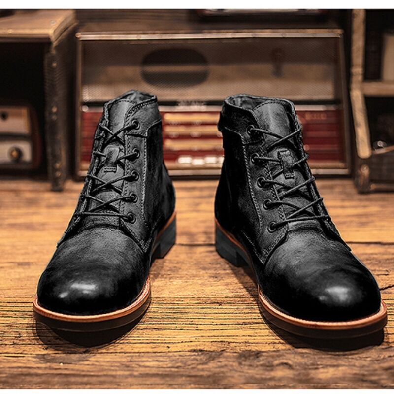 Men's Genuine Leather Waterproof Vintage Casual Polo Boots