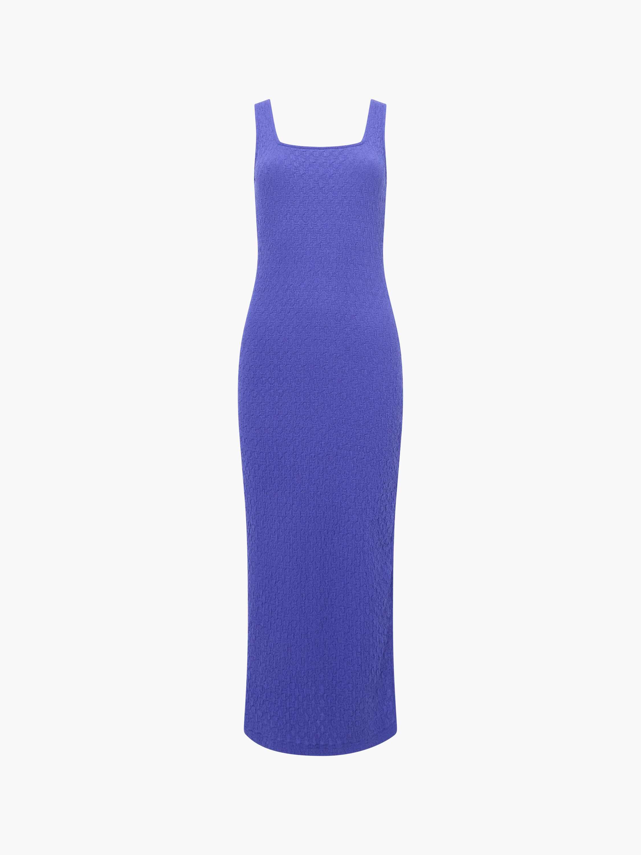 Textured Square Neck Midi Dress