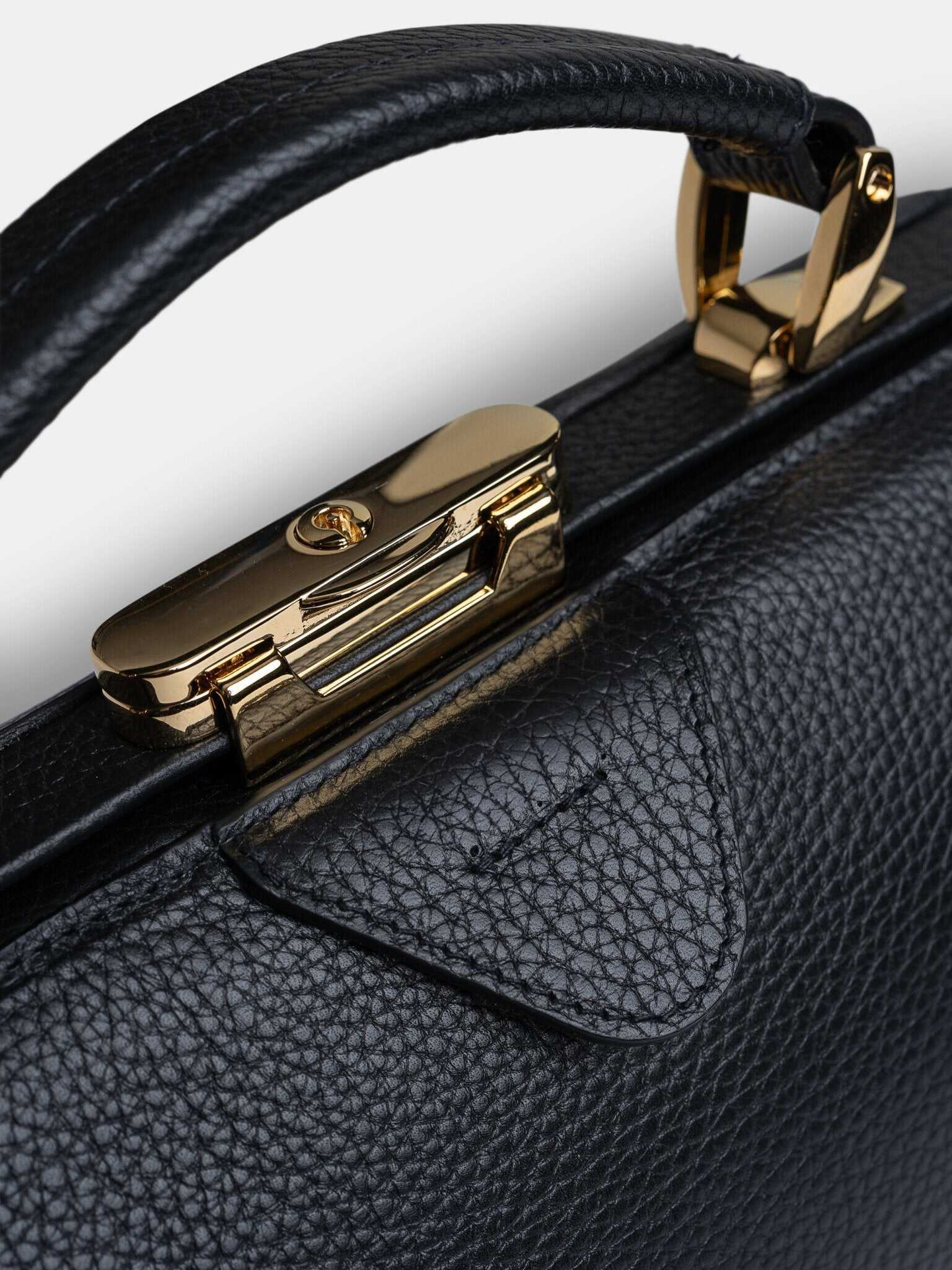 The Sophie -  Midnight Black Calf Grain