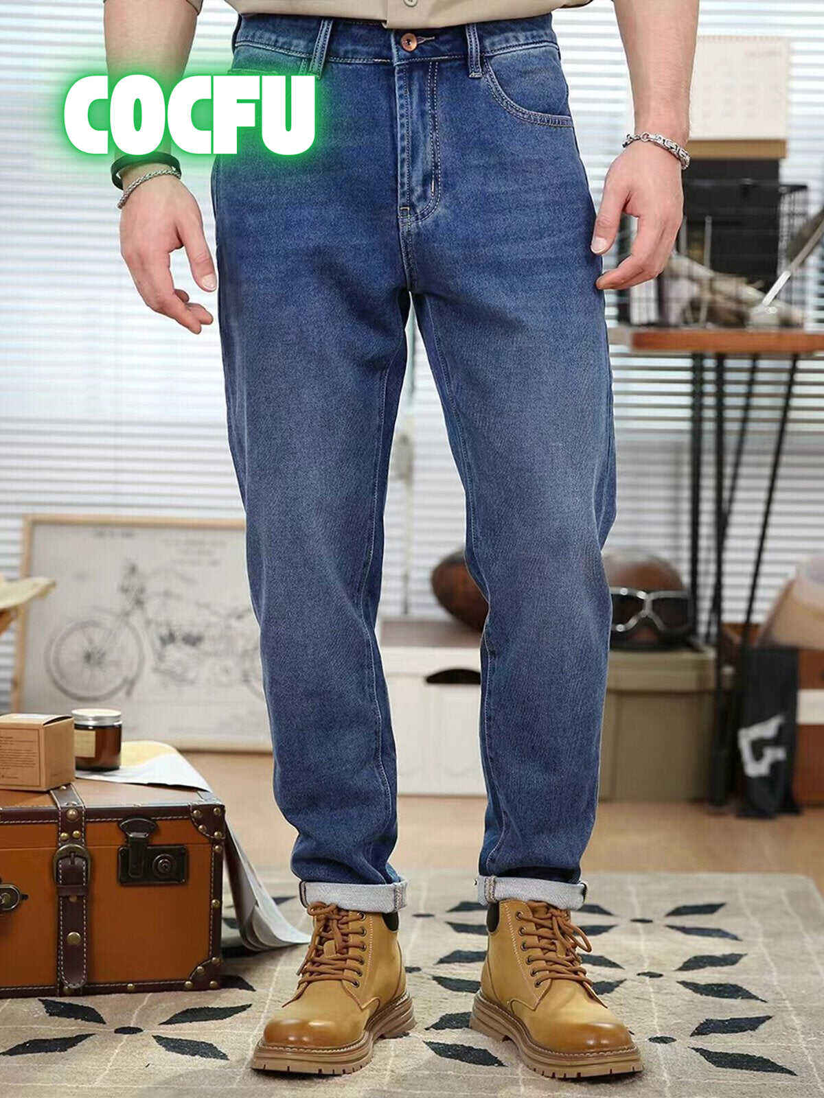 Mid-Rise Slim-Fit Zip Fly Straight Jeans