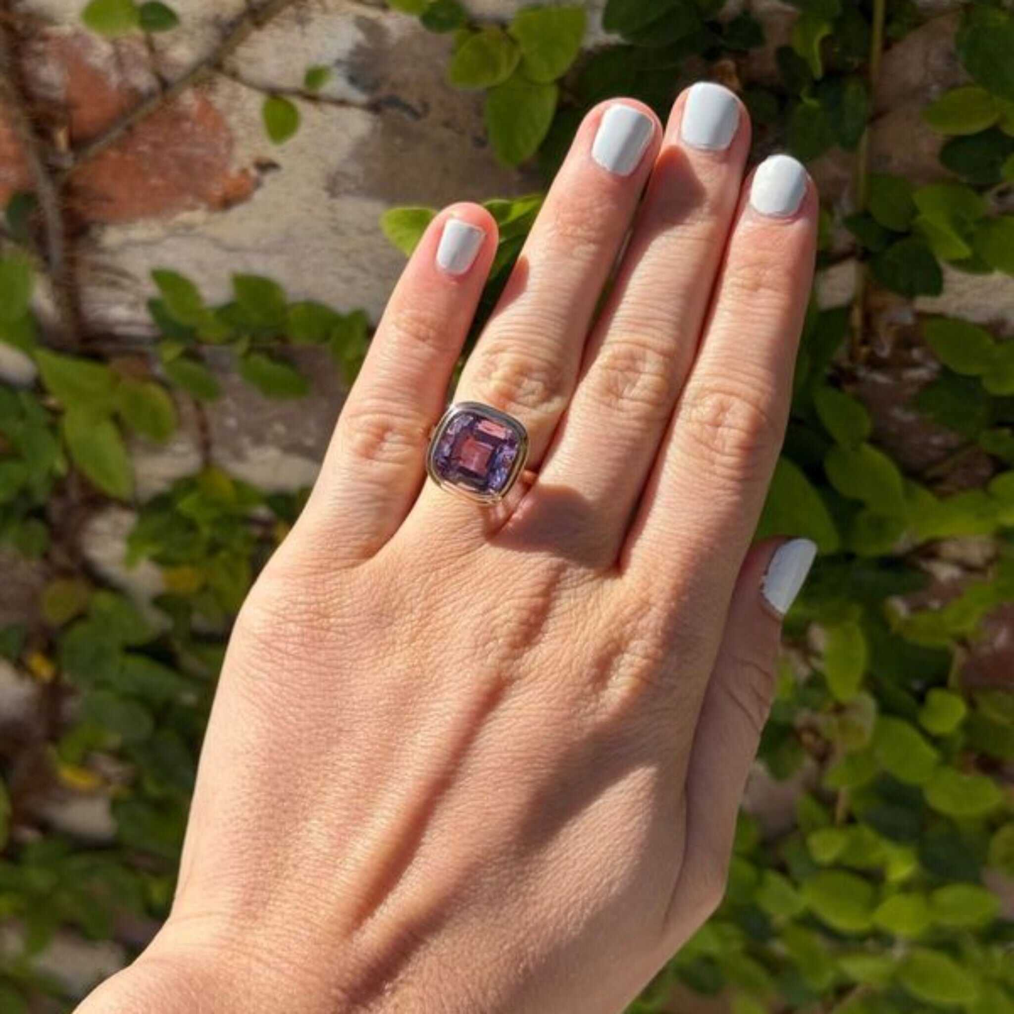 Goshwara Amethyst Bezel Set 18K Rose Gold Ring