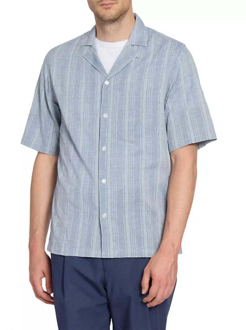 Officine Generale Luis S/S Japanese Cotton Stripe Shirt