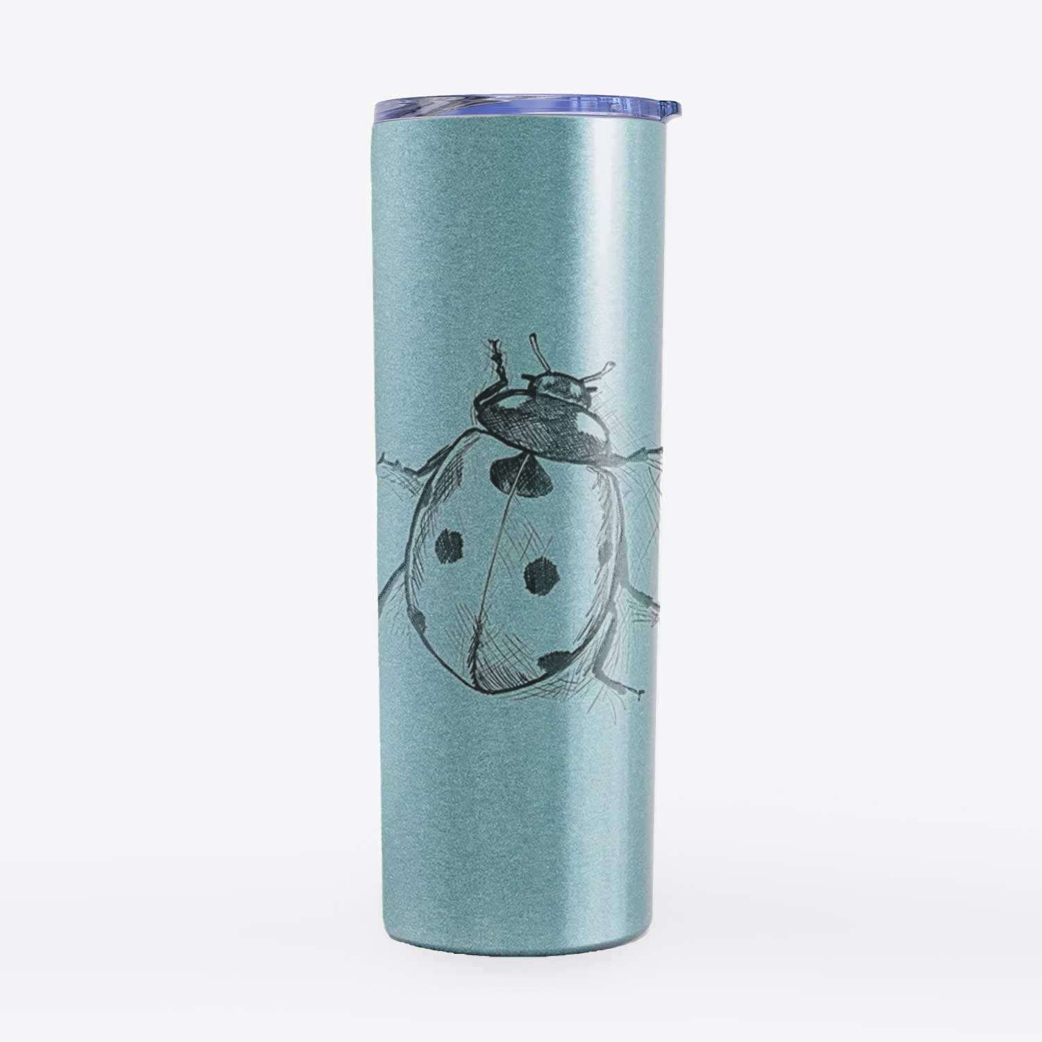 Coccinella septempunctata - Seven-spot Ladybird Ladybug - 20oz Skinny Tumbler