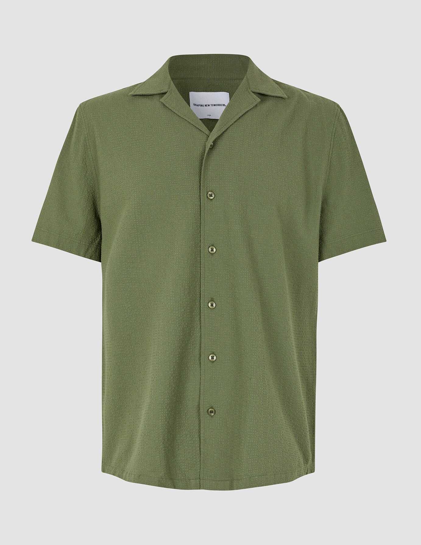 Seersucker Short Sleeve Shirt Clover Green