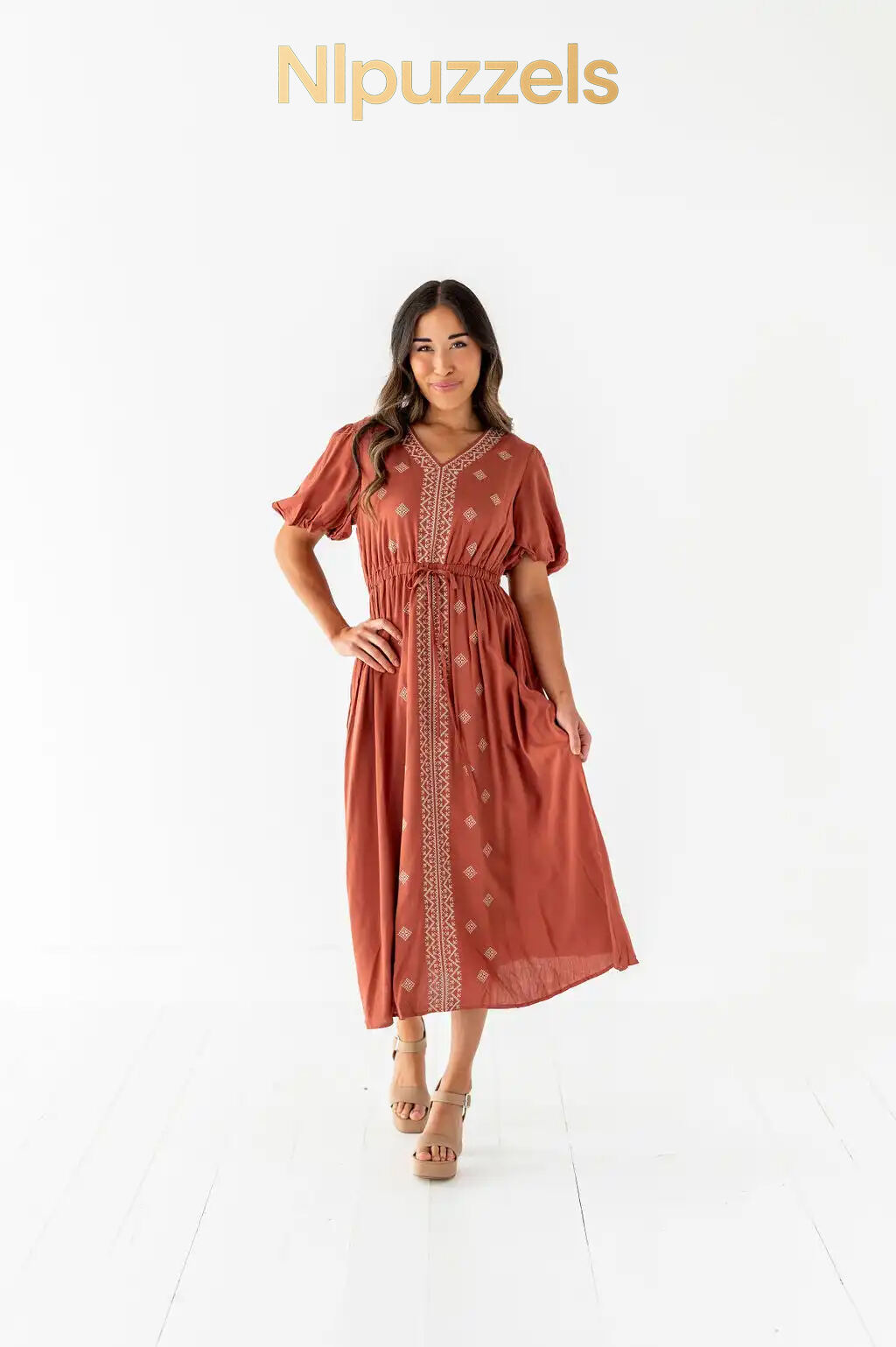 Colleen Embroidered Dress - Size 1X, 2X, & 3X Left