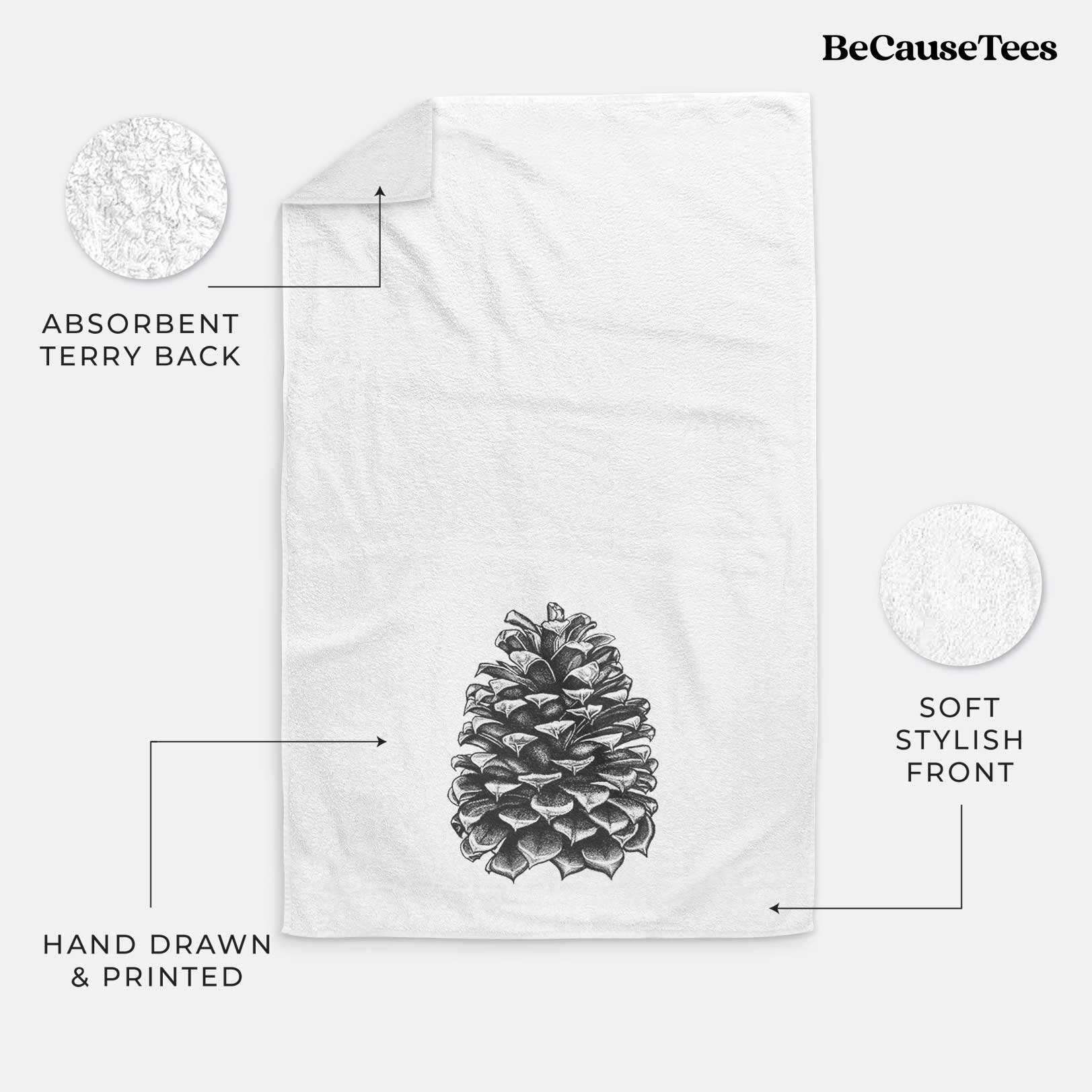 Jeffrey Pine Cone Premium Decorative Hand Towel