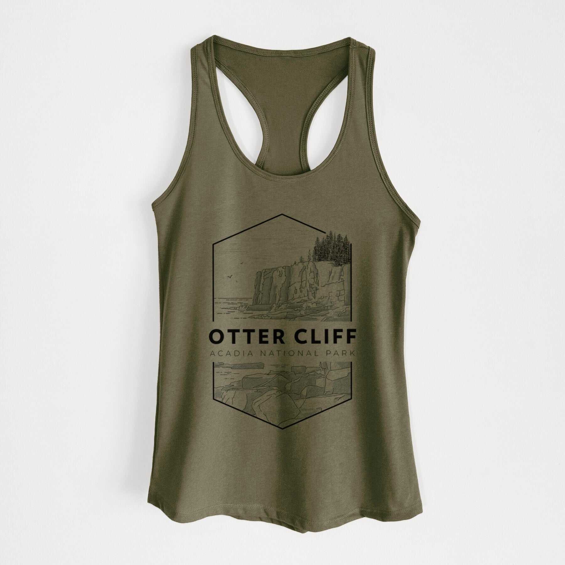 Otter Cliff - Acadia National Park - Women's Racerback Tanktop