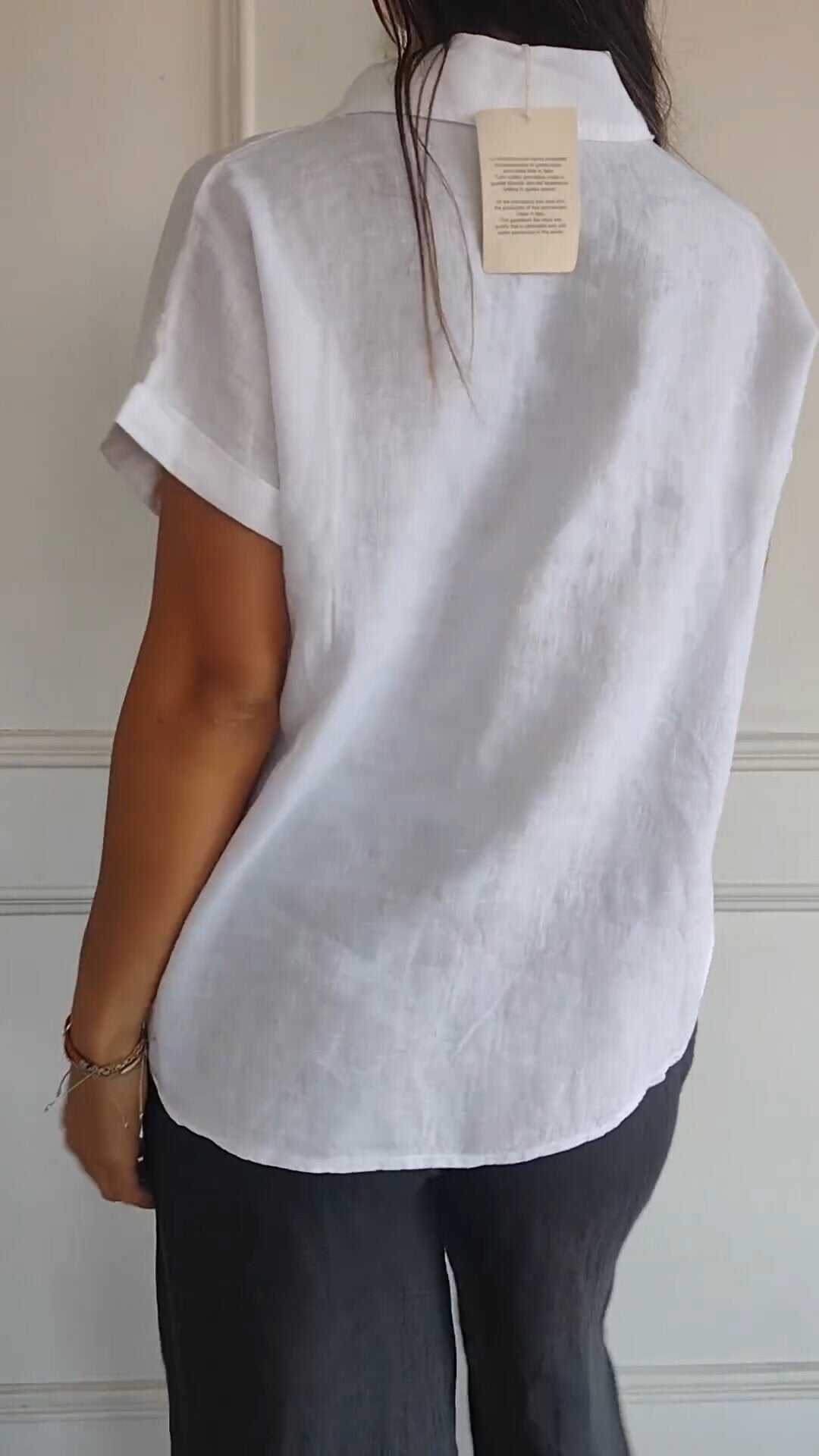 Women's Cotton & Linen Lapel Shirt
